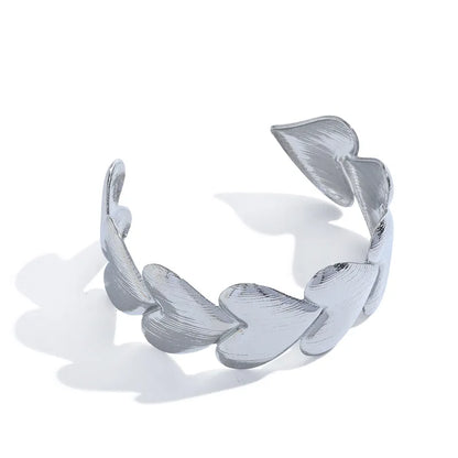 Βραχιόλι ατσάλι  με καρδιές-BR179