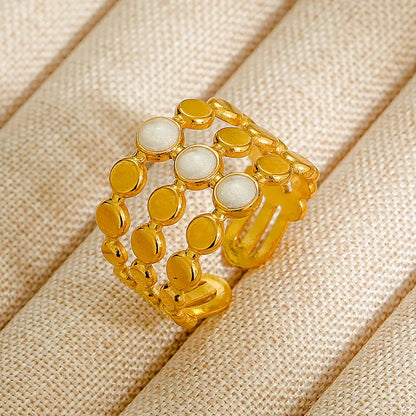 Δαχτυλίδι επιχρυσωμένο ατσάλι τριπλό -R266