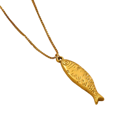 Κολιέ ατσάλινο με ψάρι - ne604