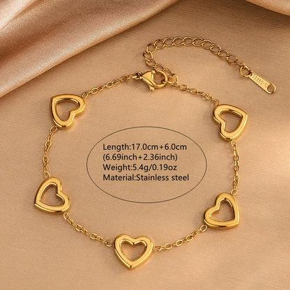 Brățară din oțel cu contur inimă-BR139