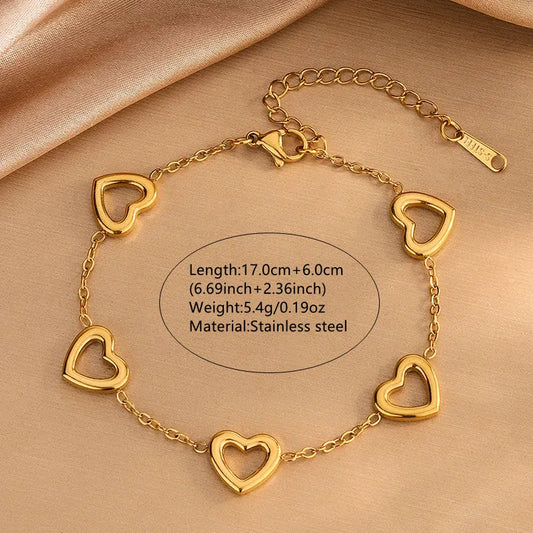 Βραχιόλι ατσάλι με περίγραμμα καρδιάς-BR139