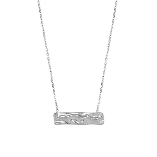 Colier cu bară de argint din oțel-NE019