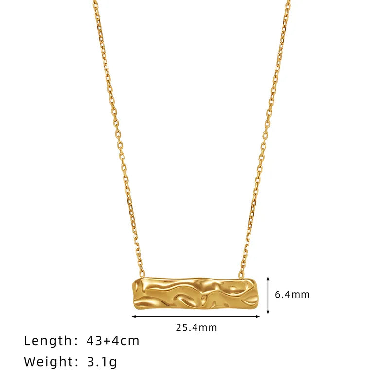 Colier din oțel lingot de aur-NE020