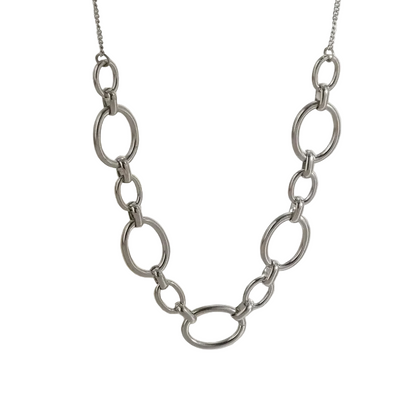 Κολιέ ατσάλι με κρίκους-NE458