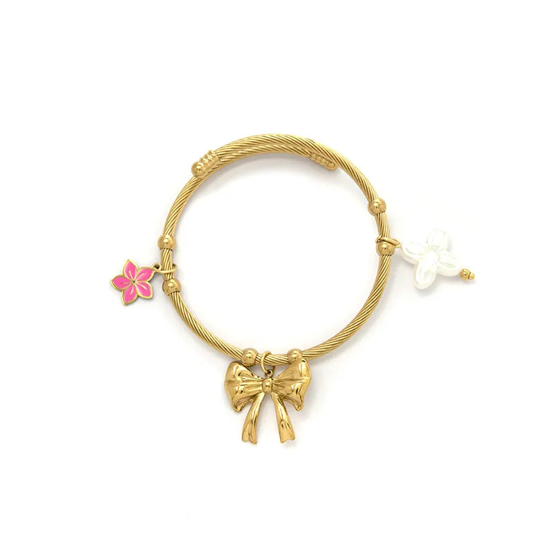 Βραχιόλι επιχρυσωμένο ατσάλι με φιόγκο-BR172