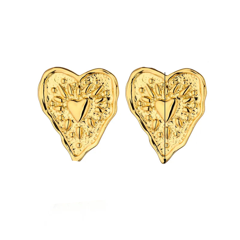 Σκουλαρίκια ατσάλινα με καρδιάς - ea765