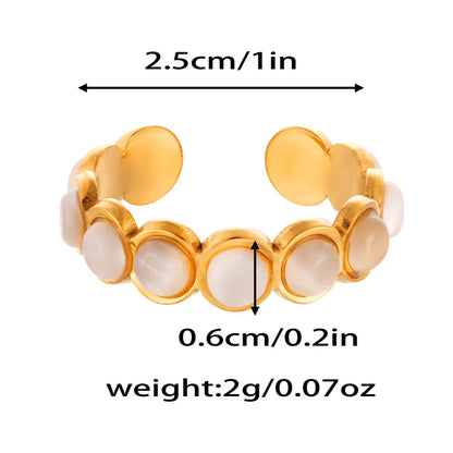 Δαχτυλίδι επιχρυσωμένο ατσάλι κρεμ-R130