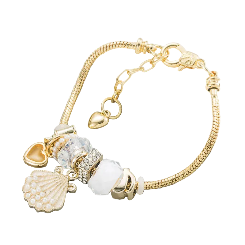 Βραχιόλι ατσάλι ροζ με καλοκαιρινά charms- BR424