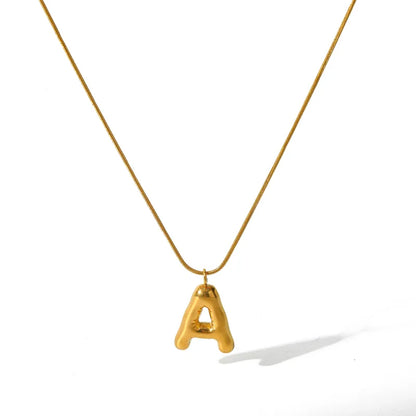 Κολιέ επιχρυσωμένο ατσάλι με αλφάβητο-NE475