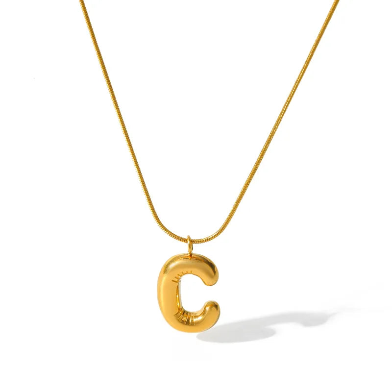 Κολιέ επιχρυσωμένο ατσάλι με αλφάβητο-NE475