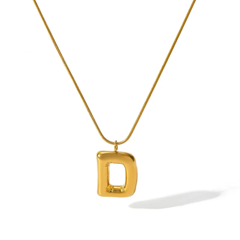 Κολιέ επιχρυσωμένο ατσάλι με αλφάβητο-NE475