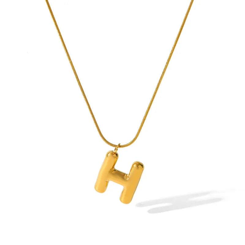 Κολιέ επιχρυσωμένο ατσάλι με αλφάβητο-NE475