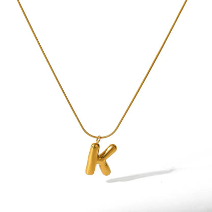 Κολιέ επιχρυσωμένο ατσάλι με αλφάβητο-NE475