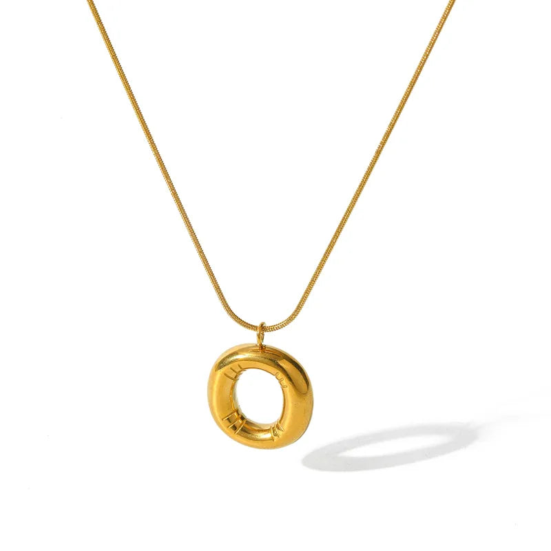 Κολιέ επιχρυσωμένο ατσάλι με αλφάβητο-NE475