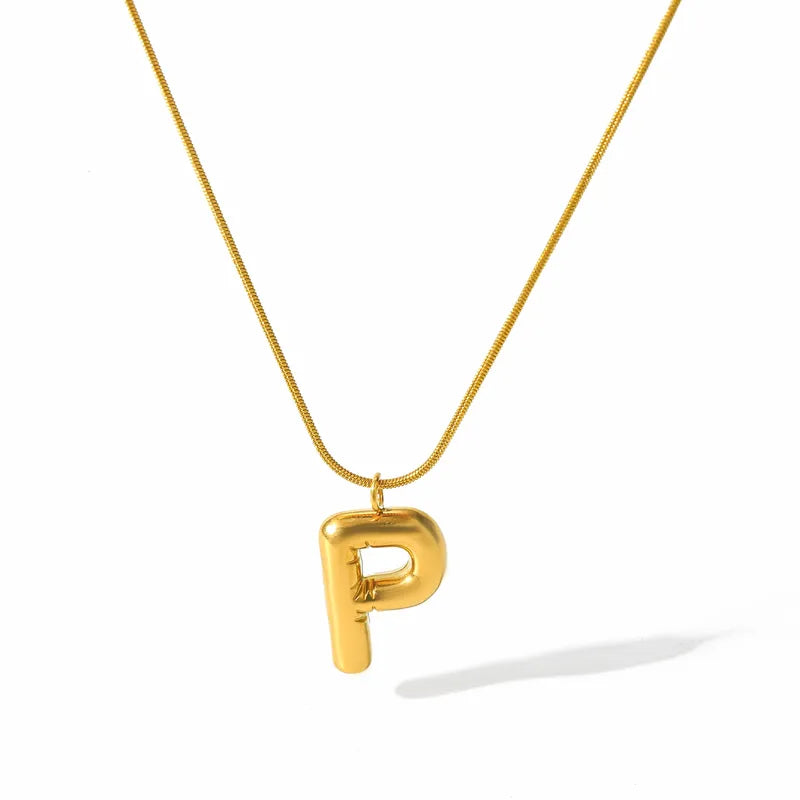 Κολιέ επιχρυσωμένο ατσάλι με αλφάβητο-NE475