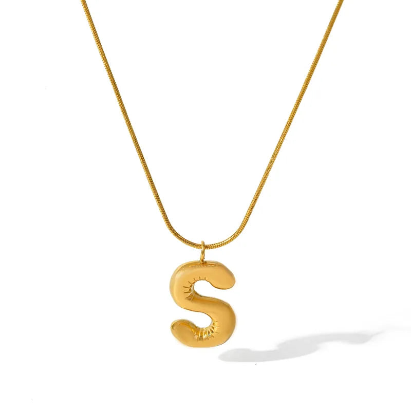 Κολιέ επιχρυσωμένο ατσάλι με αλφάβητο-NE475