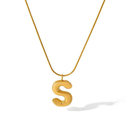 Κολιέ επιχρυσωμένο ατσάλι με αλφάβητο-NE475