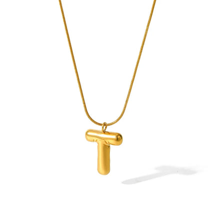 Κολιέ επιχρυσωμένο ατσάλι με αλφάβητο-NE475