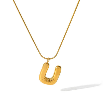 Κολιέ επιχρυσωμένο ατσάλι με αλφάβητο-NE475