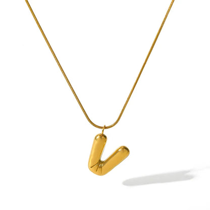 Κολιέ επιχρυσωμένο ατσάλι με αλφάβητο-NE475