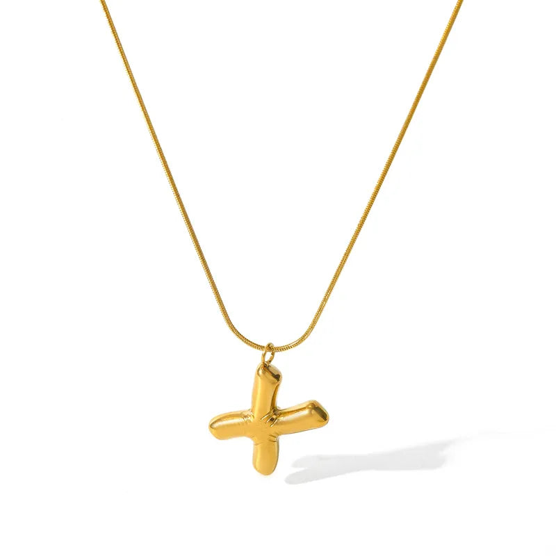 Κολιέ επιχρυσωμένο ατσάλι με αλφάβητο-NE475