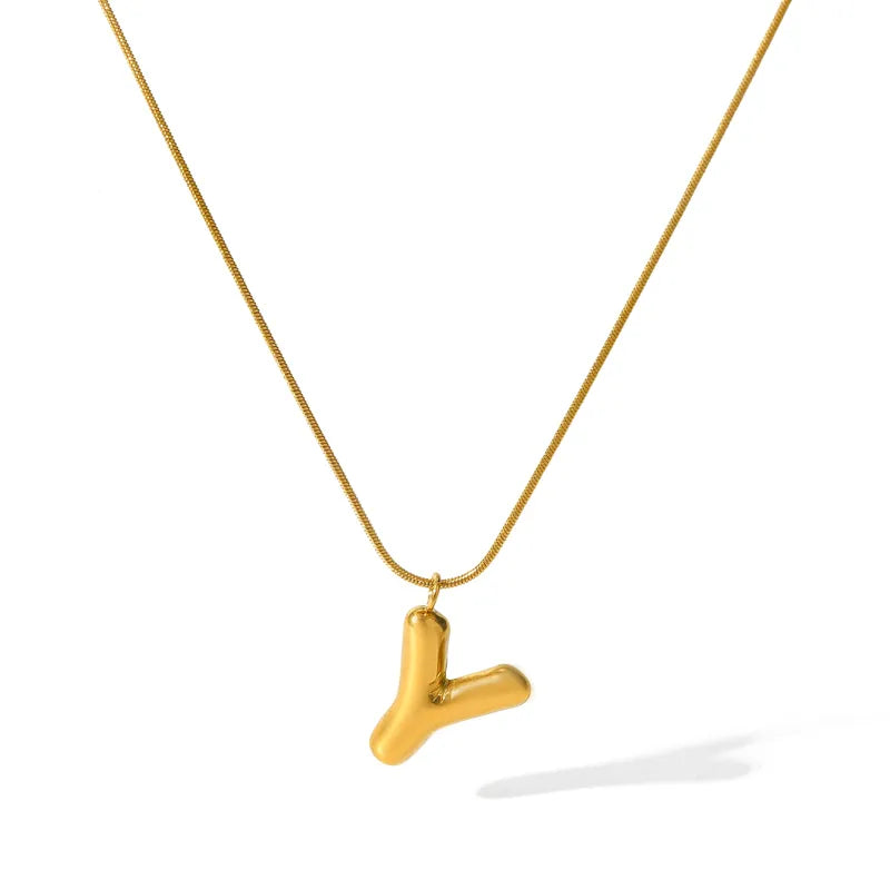 Κολιέ επιχρυσωμένο ατσάλι με αλφάβητο-NE475