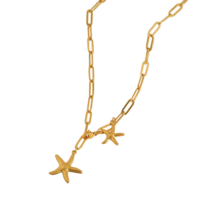 Κολιέ ατσάλινο με αστερίες - NE629