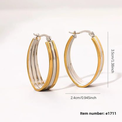 Σκουλαρίκια ατσάλινα χρυσό ασημί- w585