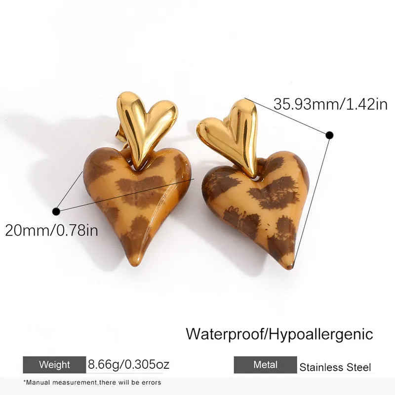 Σκουλαρίκια επιχρυσωμένο ατσάλι καρδιές-EA535