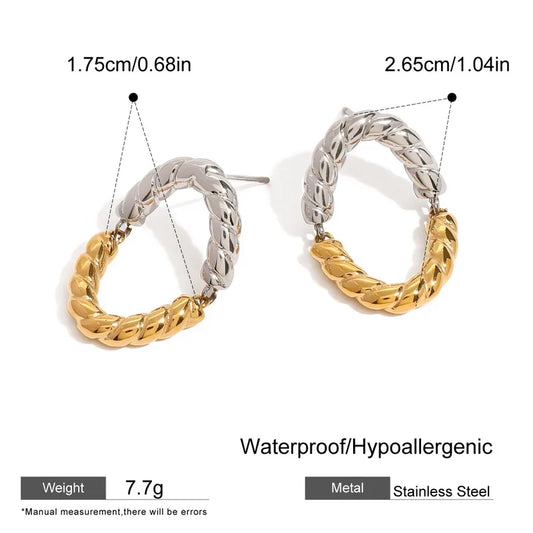 Σκουλαρίκια επιχρυσωμένο ατσάλι μισό ασημί-EA623