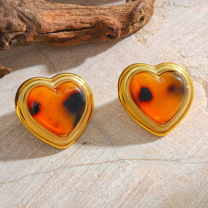 Σκουλαρίκια επιχρυσωμένο ατσάλι καρδιές-EA102