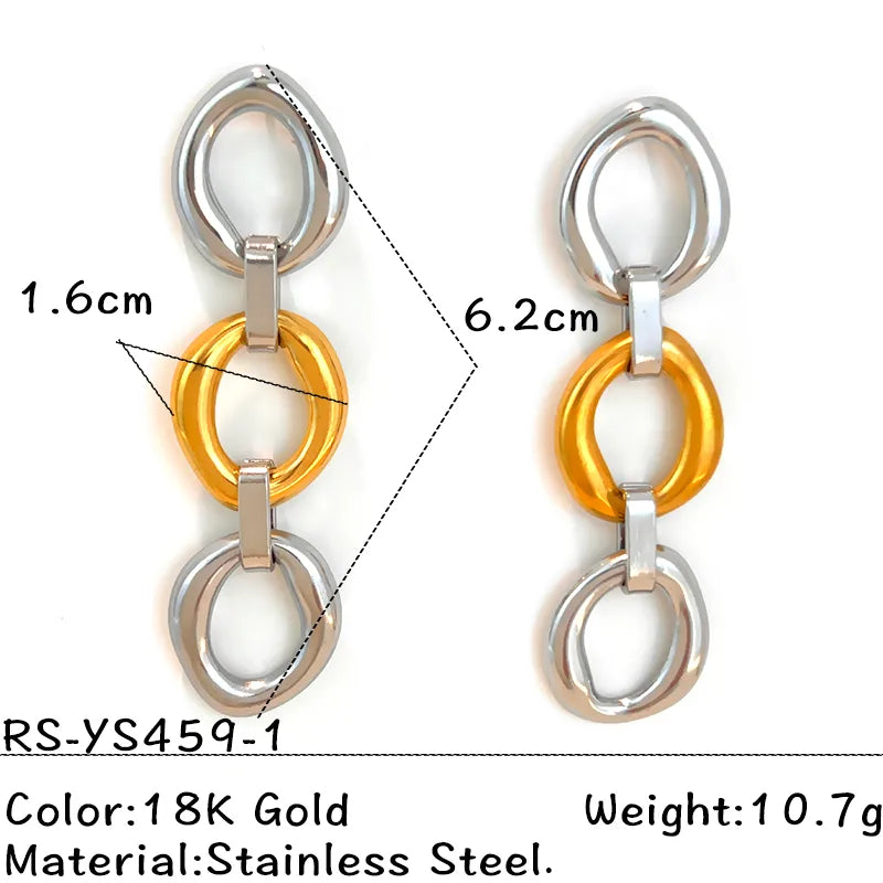 Σκουλαρίκια επιχρυσωμένο ατσάλι με ασημί-EA072