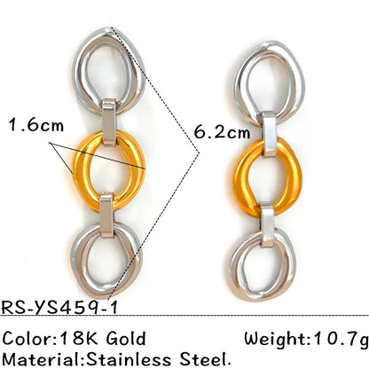 Σκουλαρίκια επιχρυσωμένο ατσάλι με ασημί-EA072