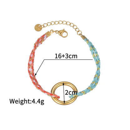 Βραχιόλι με σχοινί και ατσάλινο κρίκο - BR358