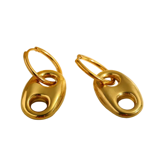 Σκουλαρίκια επιχρυσωμένο ατσάλι με τρύπες-EA094