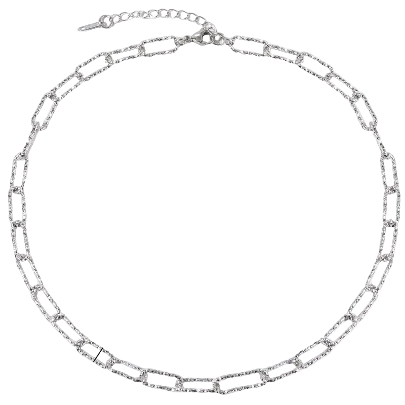 Κολιέ ατσάλι γυαλιστερή αλυσίδα-NE035