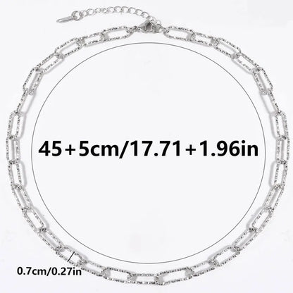 Κολιέ ατσάλι γυαλιστερή αλυσίδα-NE035