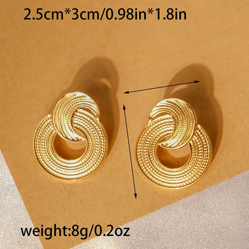 Σκουλαρίκια επιχρυσωμένο ατσάλι στρόγγυλα - EA696