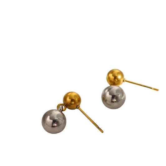 Σκουλαρίκια επιχρυσωμένο ατσάλι στρόγγυλα-EA350