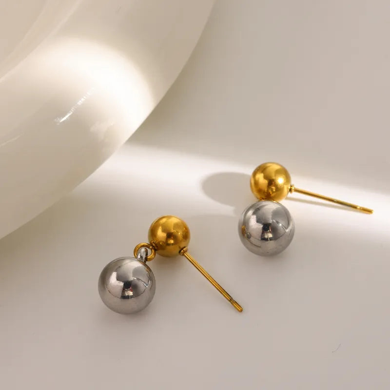 Σκουλαρίκια επιχρυσωμένο ατσάλι στρόγγυλα-EA350