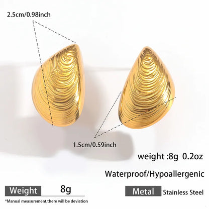 Σκουλαρίκια επιχρυσωμένο ατσάλι με κοχύλι - EA800