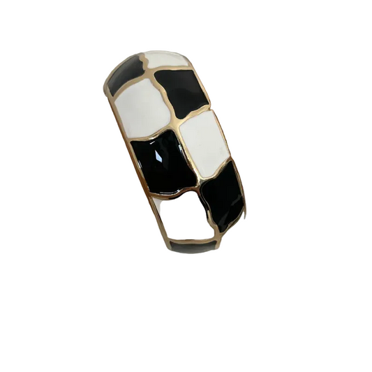 Βραχιόλι ασπρόμαυρο σμάλτο - BR462