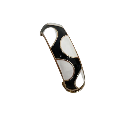 Βραχιόλι ασπρόμαυρο σμάλτο - BR463