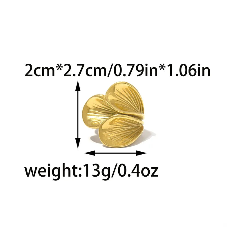 Δαχτυλίδι επιχρυσωμένο ατσάλι πέταλα - R380
