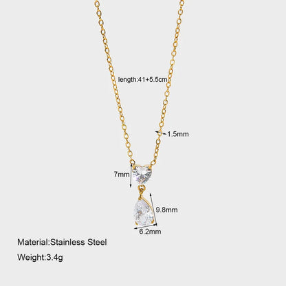 Κολιέ επιχρυσωμένο ατσάλι με zircon - NE742