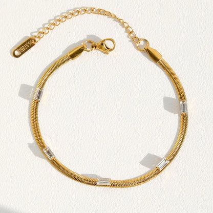 Βραχιόλι επιχρυσωμένο ατσάλι με κρύσταλλα-BR487