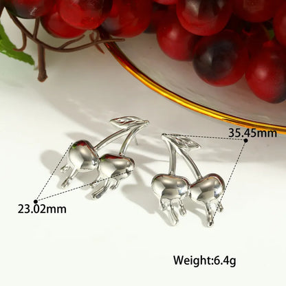 Cercei din oțel cu cireșe - EA833