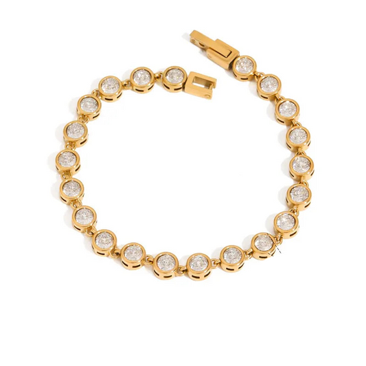 Βραχιόλι ατσάλινο με zircon- BR484