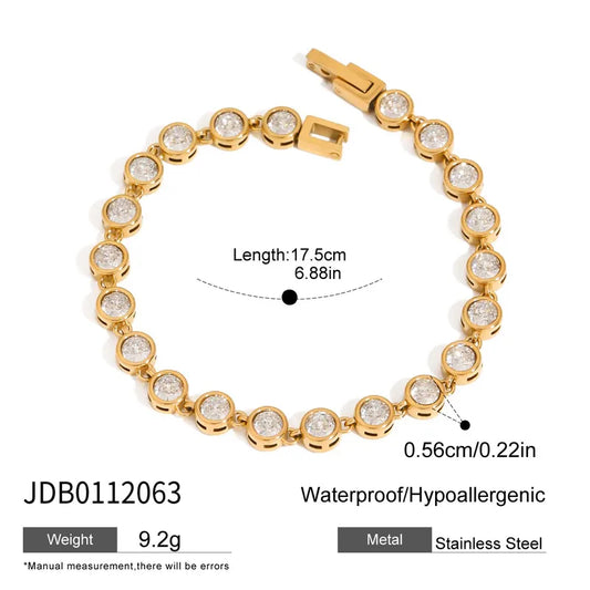 Βραχιόλι ατσάλινο με zircon- BR484