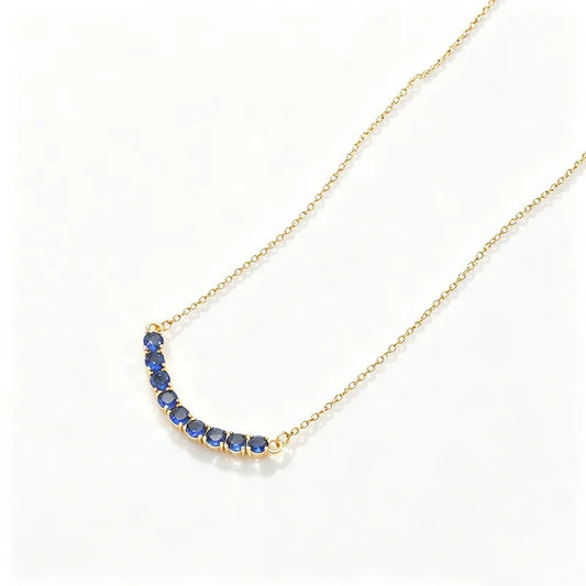 Collar de acero con circonita azul - NE339